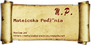 Mateicska Peónia névjegykártya